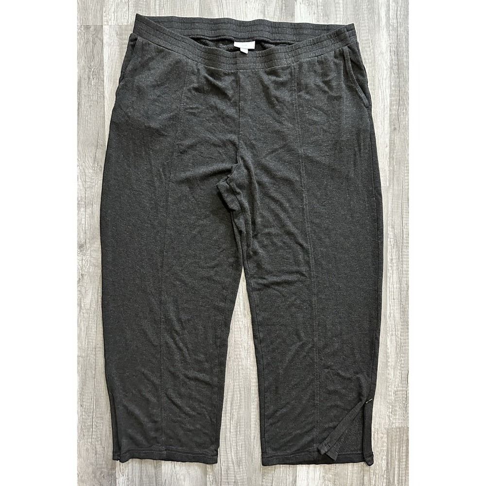 J Jill Ponte Slim Leg Pants Womens Petite XL Gray‎ Stretch Pull On Zipper On Leg